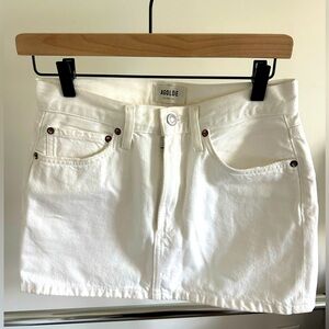 Agolde white denim mini skirt